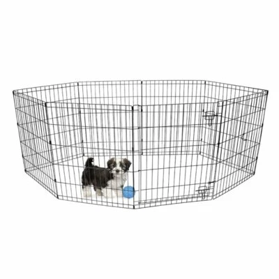 $45 • Buy 24''H Small Dog Play Pen Indoor Outdoor Portable 8 Panels Metal Pet Fence