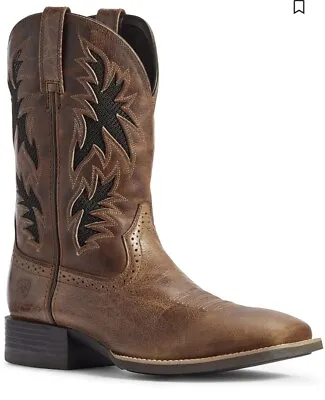 ARIAT MEN'S SPORT COOL VENTTEK WESTERN PERFORMANCE BOOTS - SQUARE TOE Size 9.5 • $149.95