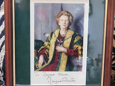 2000 Lady Margaret Thatcher Autographed Photo By Nelson Shanks Framed 5 X 7 With • $348.99