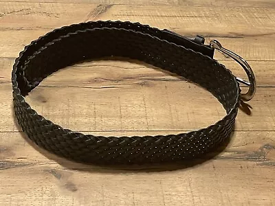 Michael Kors Women's Size Medium 2” Wide Black Braided Genuine Leather Belt • $19.99