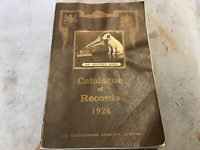 Vintage 1926 The HMV Catalogue Of Records • $35