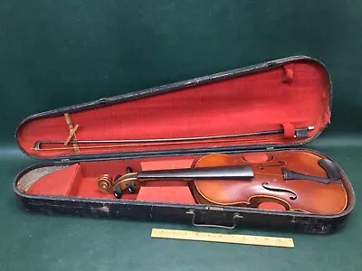 Antique Violin Josef Guarnerius & Dodd Bow W/ Case Made In Germany ~ Restoration • $275