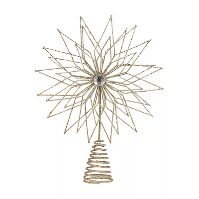 Flowerburst Wire Tree Topper Champagne 30cm Christmas Decoration Tree Topper • $38.95