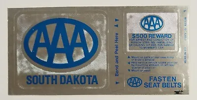 AAA SOUTH DAKOTA Reflective Foil Decal Bumper Sticker FASTEN SEAT BELTS Reward • $8.44