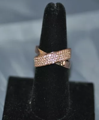 Michael Kors Brilliance Rose Gold & Crystal X Ring Size 7 MKJ28697917 • $31.86