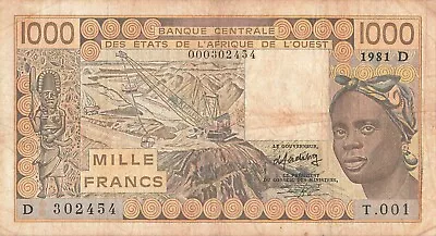 West African States (Mali) 1000 Francs 1981 • $1