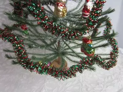 *Vintage Feather Tree Tinsel GARLAND  Red Green Loop 8 Feet 3/4  Wide Christmas • $12.98