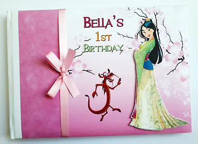 Personalised Disney Mulan Birthday Guest Book Mulan Birthday Album Gift • $25.25