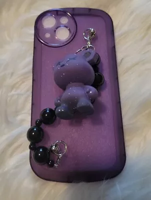 Apple Iphone 14 Purple Phone Case With Bear Lanyard • $12