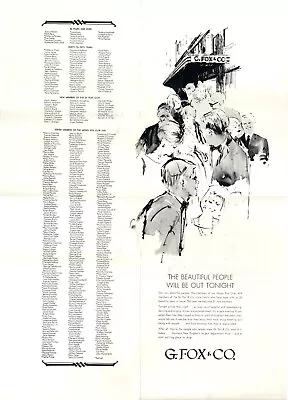G Fox & Co Hartford Newspaper Ad Proof The Beautiful People Moses Fox Club 1970 • $9.99