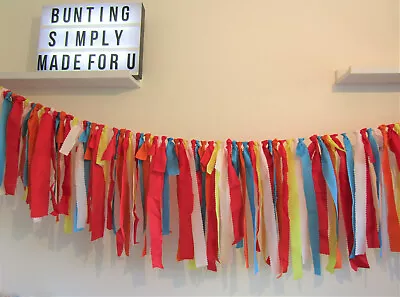 Festival Big Weekend Decoration Rag Bunting Garden Party Camping Made To Order • £20