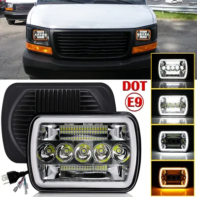 $37.19 • Buy 7x6  5X7 LED Headlight Hi-Lo Halo DRL For Chevy Express Cargo Van 1500 2500 3500