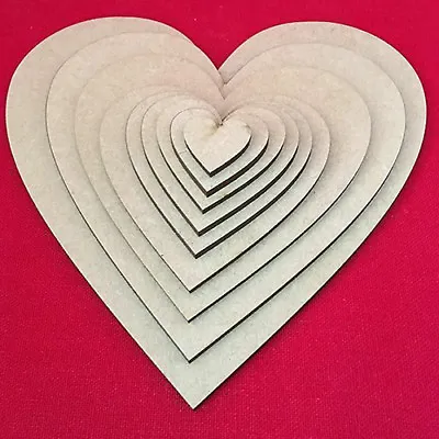 Craft Hearts Shapes  MDF Hearts Craft Shape Tags Embellishments Family Tree • £2.45