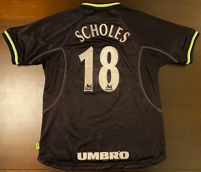 1998-1999 Manchester United *Treble* Third Jersey – Paul Scholes – Size Medium • $206.42