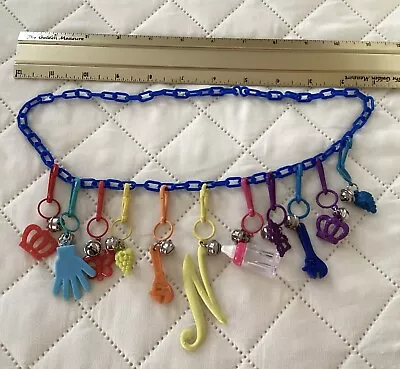 Vintage 80’s Plastic Bell Charm Necklace Retro Party 11 Charms • $24.99