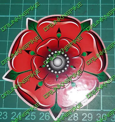 £3 • Buy Lancashire Rose Fade Vinyl Bumper Sticker Red / White Fade Outline  Funny  Car