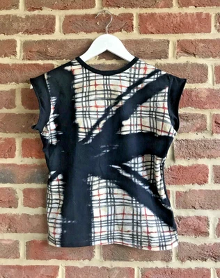 £34.99 • Buy Burberry London Black Nova Check Graphic T Shirt Medium UK 8 10