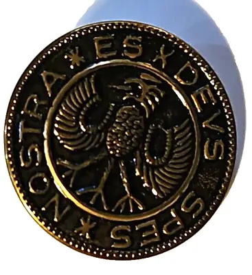 Hessian Soldier Button Es Devs Spes Nostra Eagle Military VTG 1½  Brass Metal • $9.86