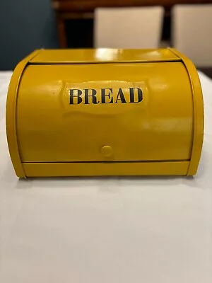  Vintage Yellow Metal Countertop Bread Box • $25