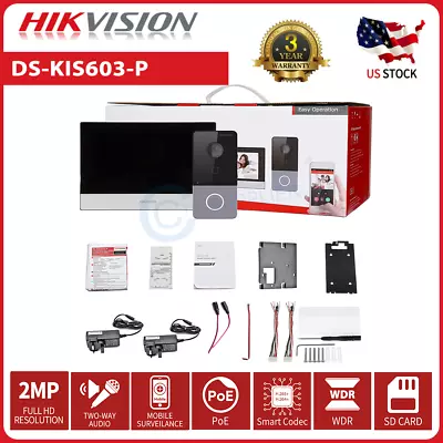Hikvision IP Video Intercom Monitor Kit DS-KIS603-P For Villa House Hik-Connect • $227.05