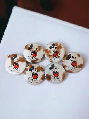 VINTAGE Pre-1950's Mickey Mouse Disney Pinback Buttons Lot Of 5 • $13.99