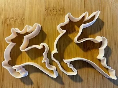 £3.99 • Buy Set Of 2 X REINDEER CHRISTMAS Cookie Or Fondant Cutters Sugarcraft Icing Cake
