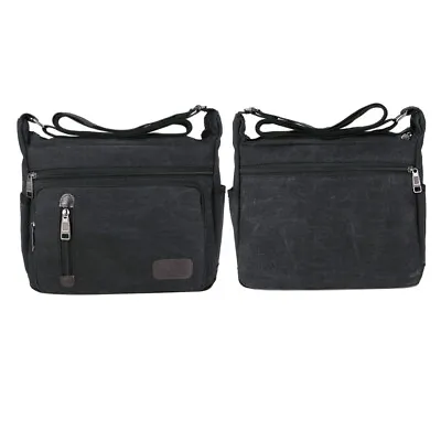 Document File Bags Men Shoulder Bag Black Mens Canvas Shoulder Briefcase • $22.30