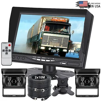 7  Monitor 4PIN 2x Rear View Backup Camera 12-24v Truck Rv Camper Motorhome Van • $89.19