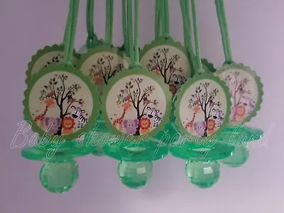 Jungle Safari Animals | 12 Pacifier Necklaces Baby Shower Favors | Boy Or Girl  • $11.99