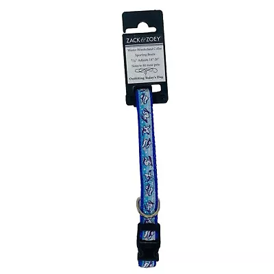 Zack & Zoey Winter Dog Collar Sport Bears 5/8  Adjusts 14-20  • $10.39