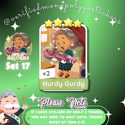 Monopoly GO! 4⭐  Hurdy Gurdy  (Set 17) • $3.50