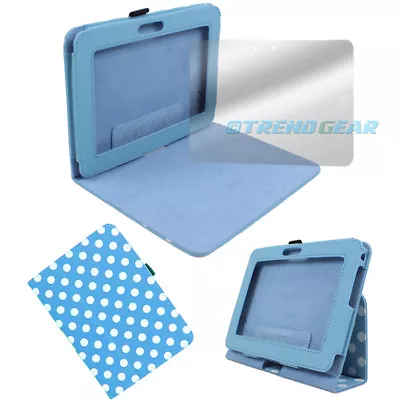 Case Cover+screen Protector Stand Pouch Pu Blue Dot For Amazon Kindle Fire Hd 7  • $5.49