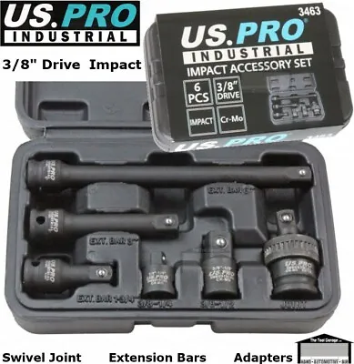 US PRO INDUSTRIAL 3/8  Dr Impact Accessories Extension Bars UJ Adapter 3463 • £15.98