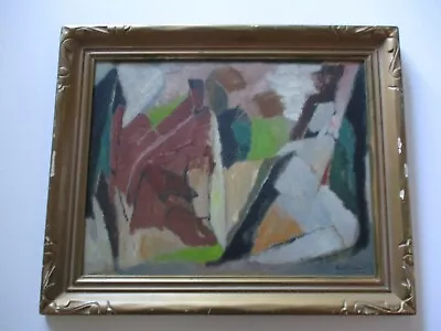 Vintage Cubist Cubism Abstract  Mid Century  Modernism Expressionism 1950's Old • $850