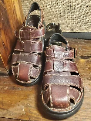 Earth Shoe Men’s Simon Sandals Leather Sports Fisherman Summer Slippers 8.5 • $35