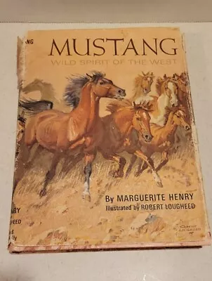 MUSTANG Spirit Of The West Marguerite Henry HBDJ First Printing Edition 1966 • $37.95