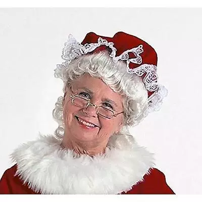 Halco Mrs Claus Velvet Mob Mop Cap Pioneer Colonial Christmas Costume Hat Ae7951 • $17.99