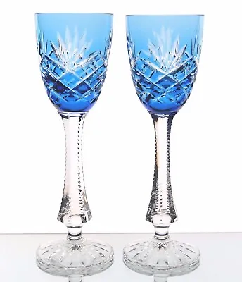 Faberge Odessa Azure Lt Blue Cut To Clear Crystal Wine Cordial Liqueur New 6.5  • $245