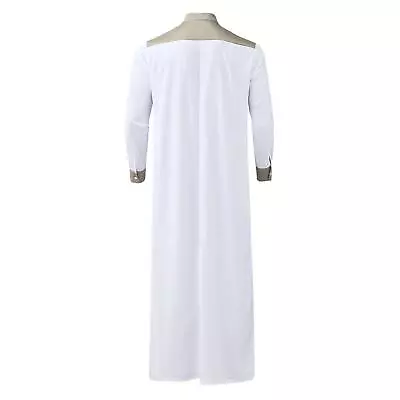 Men's Long Sleeve Muslim Clothing Saudi Jubba Arab Kaftan Thobe Long Dress Robe • $19.55