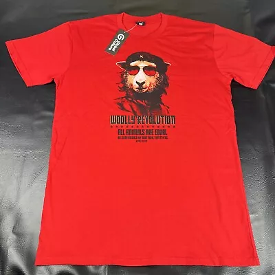 Global Culture T-Shirt Woolly Revolution Viva La Sheep Animal Farm Orwell Size L • $39.99