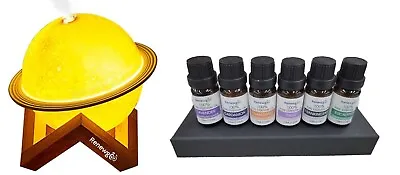 Moon Lamp Aroma Diffuser Space Night Light 6 Pc Essential Oils Set Bundle Gift • $34.95