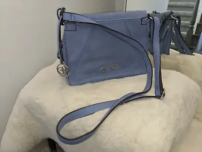 $11 • Buy JESSICA SIMPSON Monica Cornflower Blue Shoulder Bag Crossbody Zippers