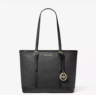 NEW Michael Kors Small  Black Logo Zip Top Tote Bag Originally $448+++ • $78.99