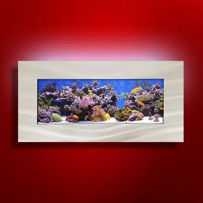 New! Original Aussie Aquarium - Skyline Brushed Aluminum Wall Mounted Fish Tank • £316.68