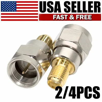 F-Type Male To SMA Female Plug Jack RF Coaxial Adapter Cable Connector 2/4PCS • $11.99