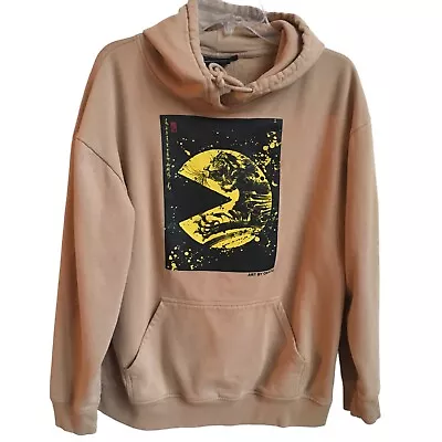 C-Lifegroup PAC-Man Tan Hoodie Sweatshirt Art By Okazu Adult Size Large • $40