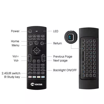 81 Keys 2.4G RF Backlit Fly Air Mouse TV Remote Control For KODI TV BOX PC • $11.95