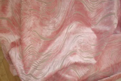 Remnant Zoffany Fabric Cut Velvet Swirl Upholstery Bubblegum Pink 40  X 95  BTP • $69.99