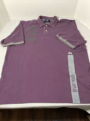 RARE La Martina Polo Shirt Official Supplier # 3 Size XXL Short Sleeve Purple • $39.99