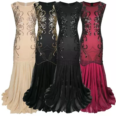 $54.99 • Buy Women Vintage 1920s Great Gatsby Dress Flapper Party Formal Dress Sequin Mermaid
